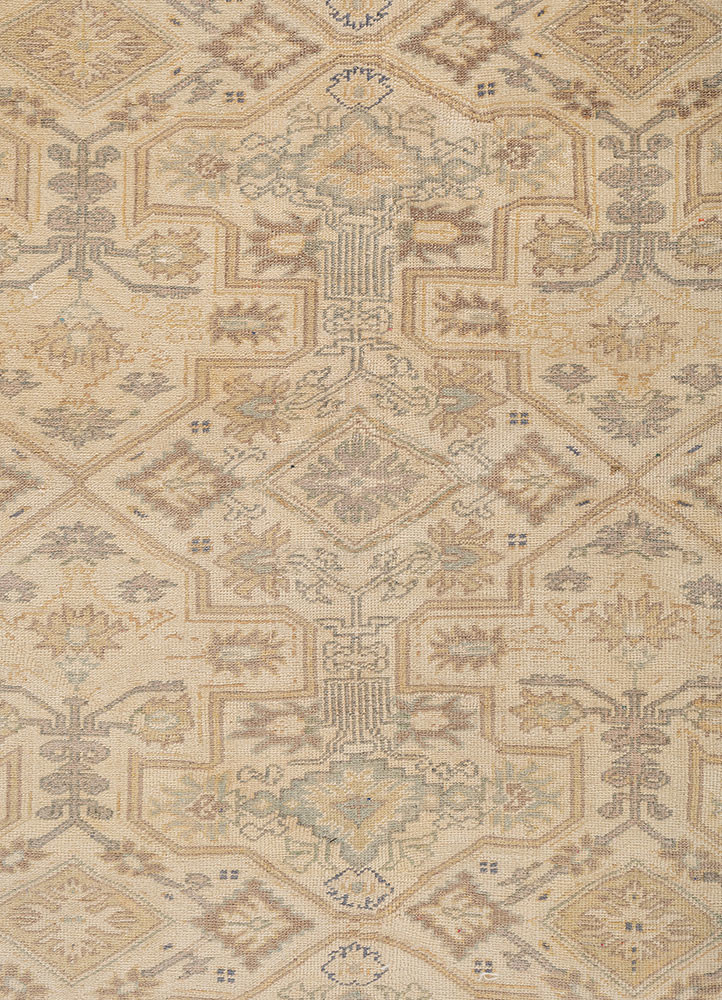 nuray beige and brown wool hand knotted Rug - CloseUp nuray beige and brown wool hand knotted Rug - CloseUp