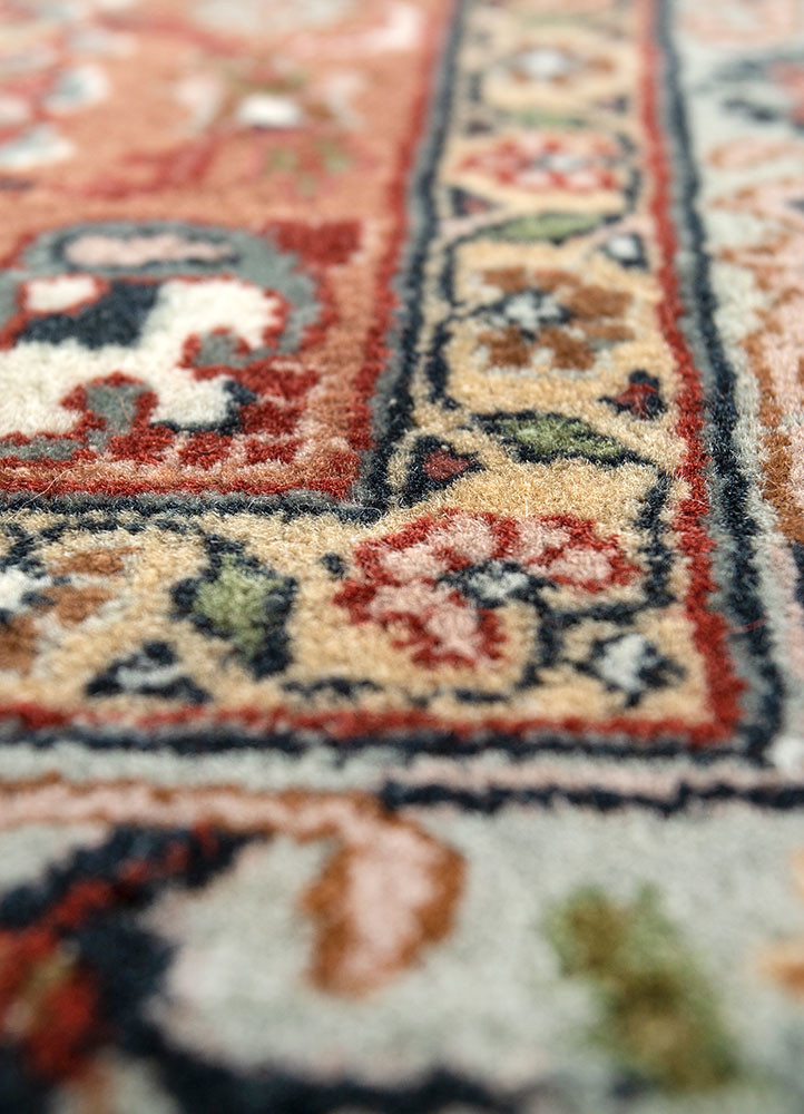 aalam blue wool hand knotted Rug - CloseUp aalam blue wool hand knotted Rug - CloseUp