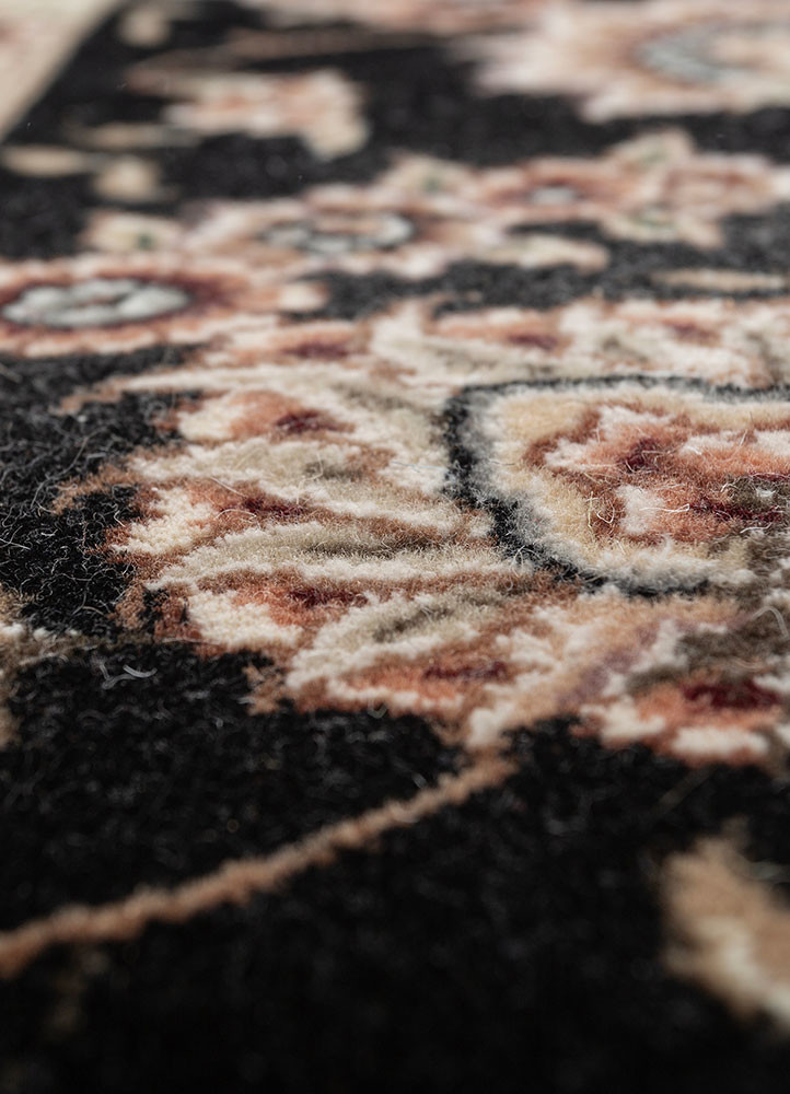 aurora beige and brown wool hand knotted Rug - CloseUp aurora beige and brown wool hand knotted Rug - CloseUp