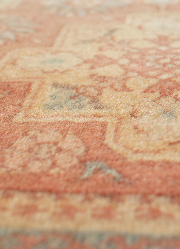 aalam gold wool hand knotted Rug - CloseUp