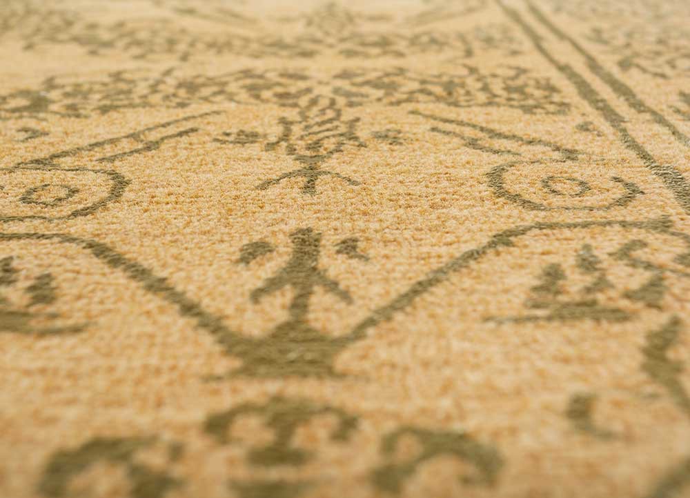 far east gold wool hand knotted Rug - CloseUp far east gold wool hand knotted Rug - CloseUp