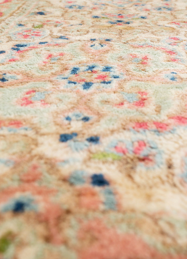 aalam blue wool hand knotted Rug - CloseUp