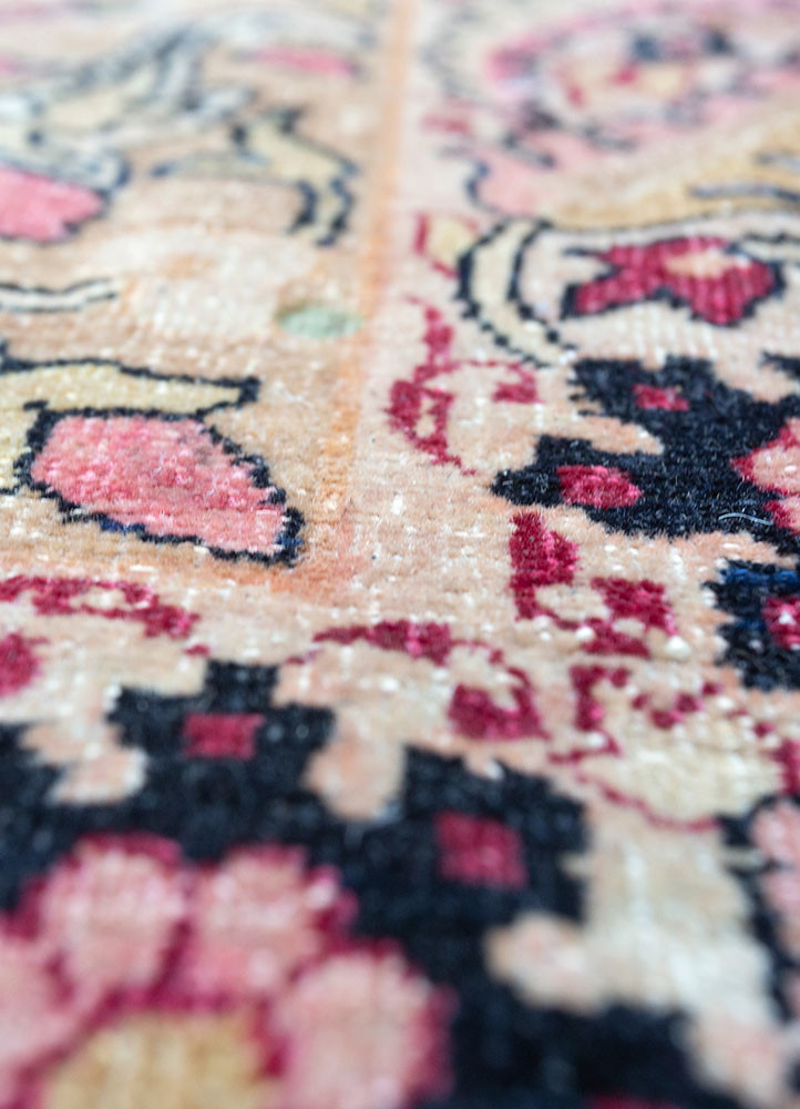 aalam pink and purple wool hand knotted Rug - CloseUp aalam pink and purple wool hand knotted Rug - CloseUp