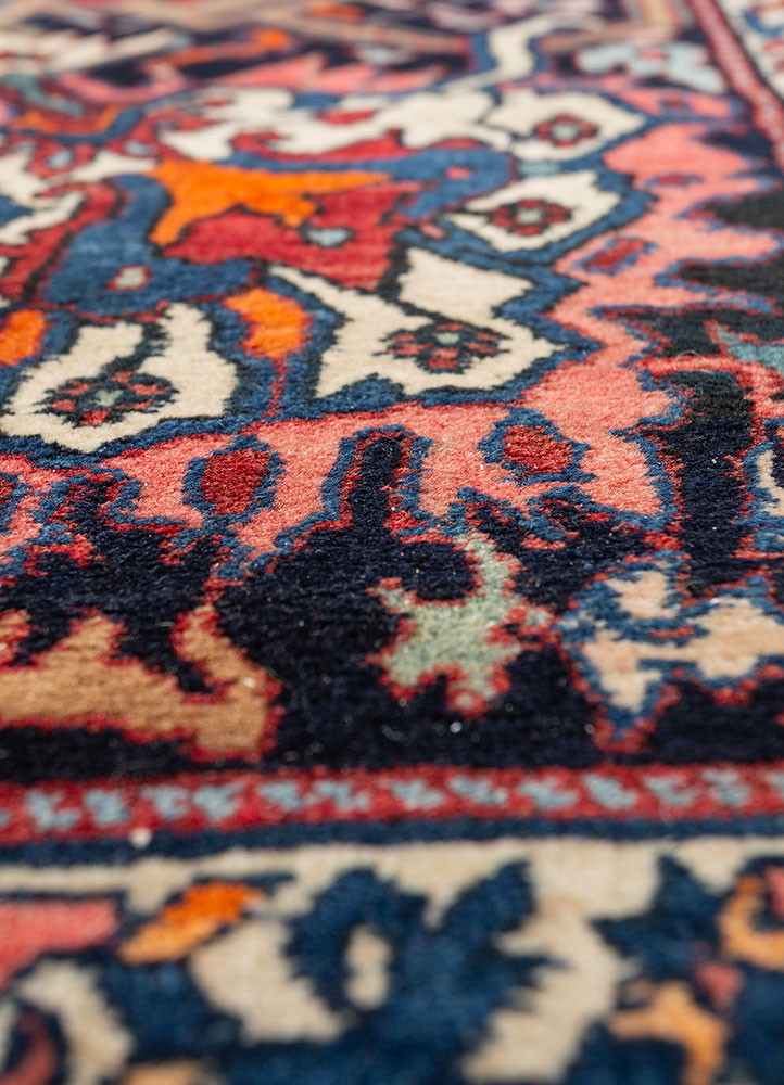 aalam blue wool hand knotted Rug - CloseUp aalam blue wool hand knotted Rug - CloseUp
