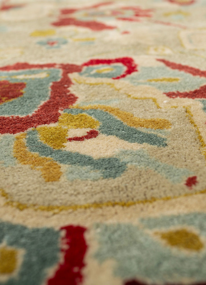 aalam green wool hand knotted Rug - CloseUp aalam green wool hand knotted Rug - CloseUp