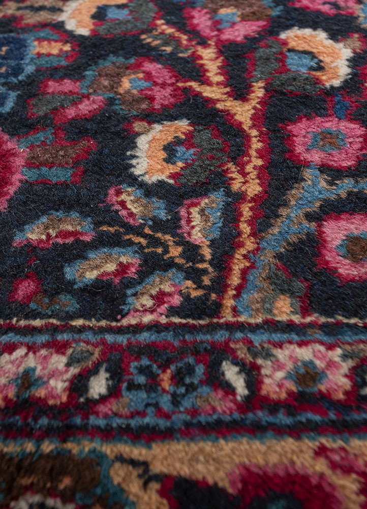 aalam blue wool hand knotted Rug - CloseUp aalam blue wool hand knotted Rug - CloseUp