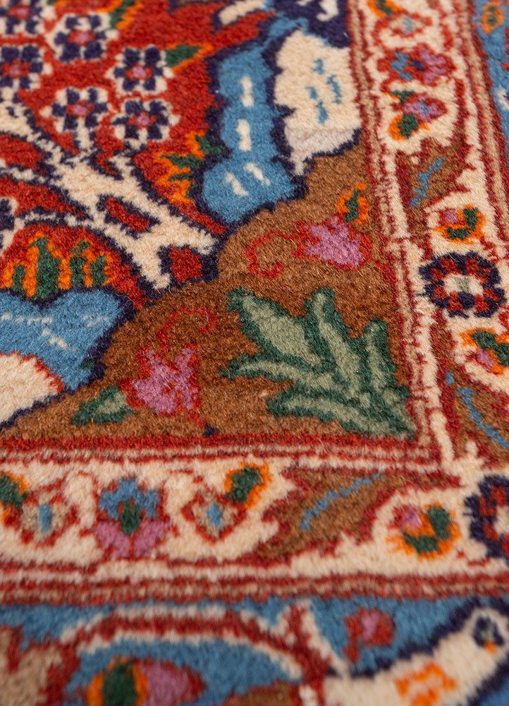 aalam red and orange wool hand knotted Rug - CloseUp aalam red and orange wool hand knotted Rug - CloseUp
