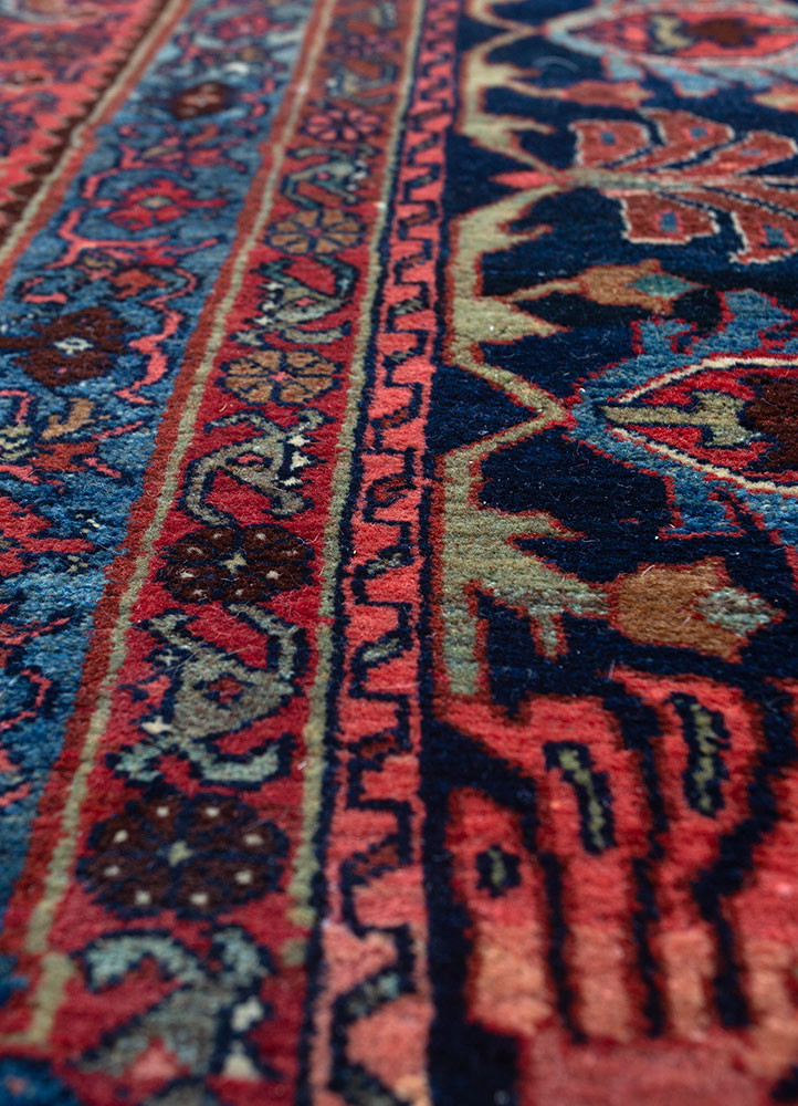 aalam blue wool hand knotted Rug - CloseUp aalam blue wool hand knotted Rug - CloseUp