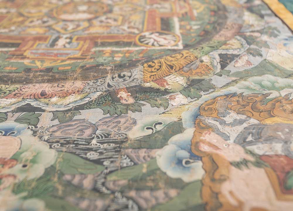 bespoke sile blue cotton wall art WALL ART & TAPESTRY - CloseUp
