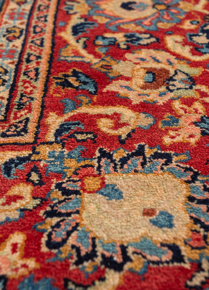 aalam blue wool hand knotted Rug - CloseUp aalam blue wool hand knotted Rug - CloseUp