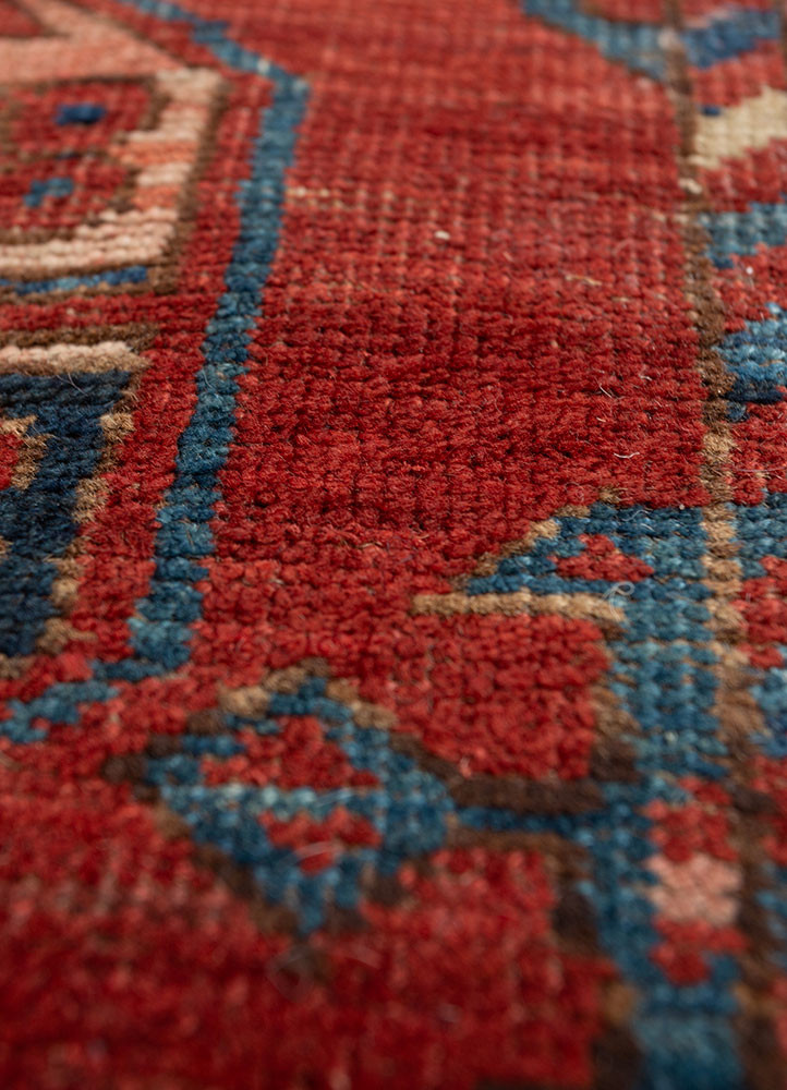 aalam red and orange wool hand knotted Rug - CloseUp aalam red and orange wool hand knotted Rug - CloseUp