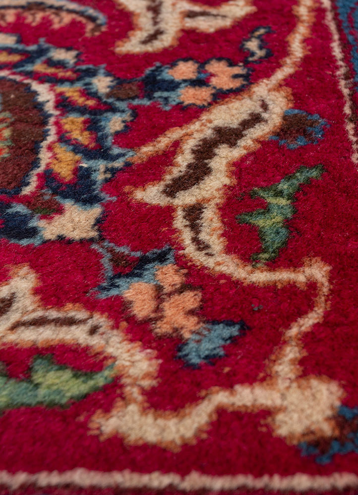 aalam blue wool hand knotted Rug - CloseUp aalam blue wool hand knotted Rug - CloseUp