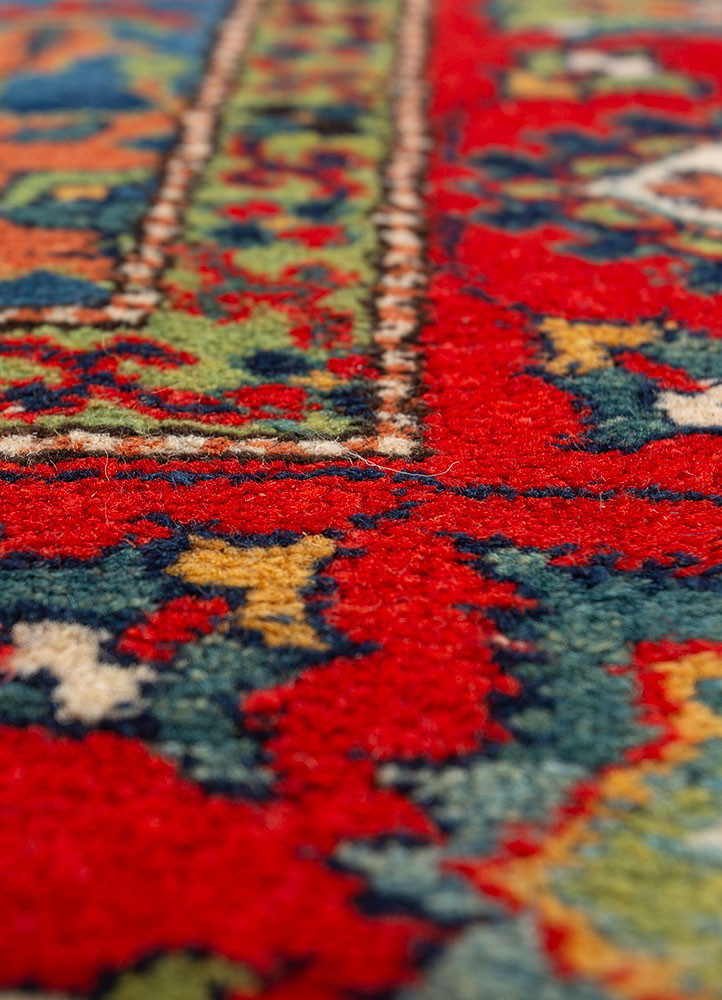 aalam blue wool hand knotted Rug - CloseUp aalam blue wool hand knotted Rug - CloseUp