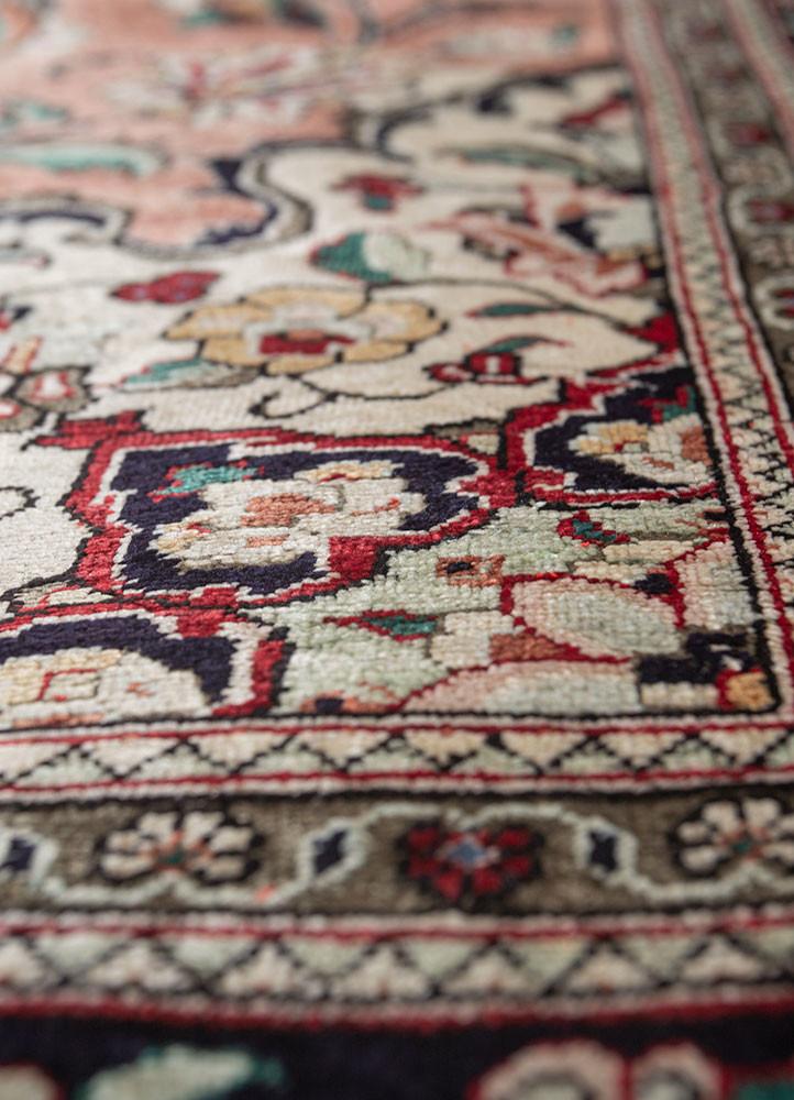 gulmarg blue silk hand knotted Rug - CloseUp gulmarg blue silk hand knotted Rug - CloseUp