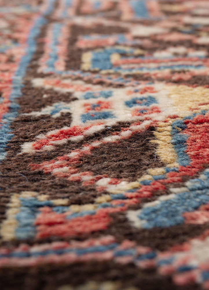 aalam red and orange wool hand knotted Rug - CloseUp aalam red and orange wool hand knotted Rug - CloseUp