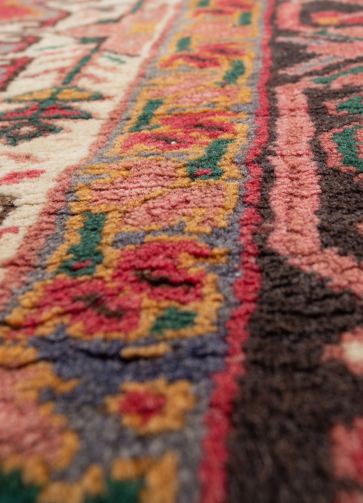 aalam pink and purple wool hand knotted Rug - CloseUp aalam pink and purple wool hand knotted Rug - CloseUp