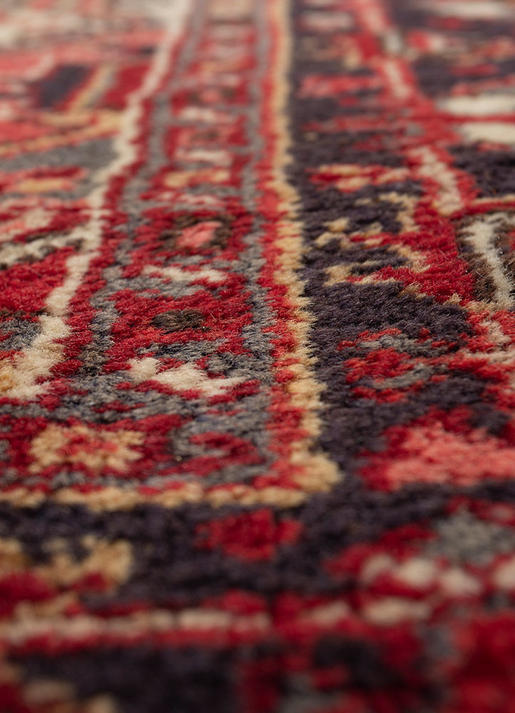 aalam red and orange wool hand knotted Rug - CloseUp aalam red and orange wool hand knotted Rug - CloseUp