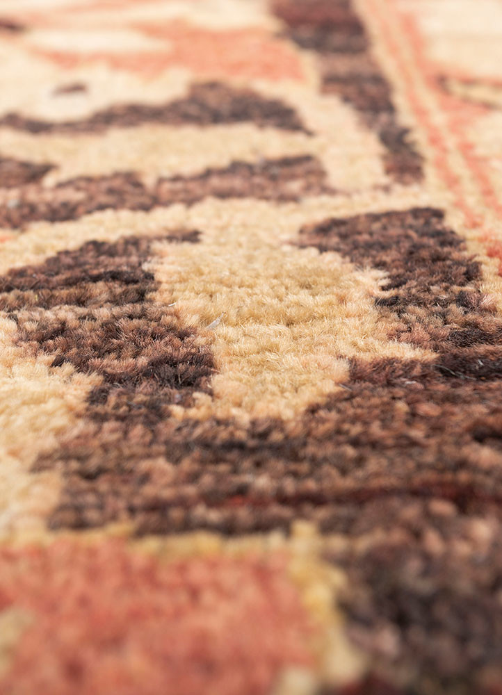 aalam red and orange wool hand knotted Rug - CloseUp aalam red and orange wool hand knotted Rug - CloseUp
