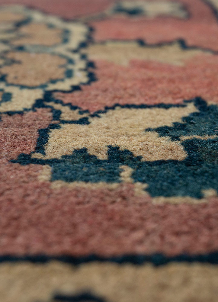 aalam red and orange wool hand knotted Rug - CloseUp aalam red and orange wool hand knotted Rug - CloseUp