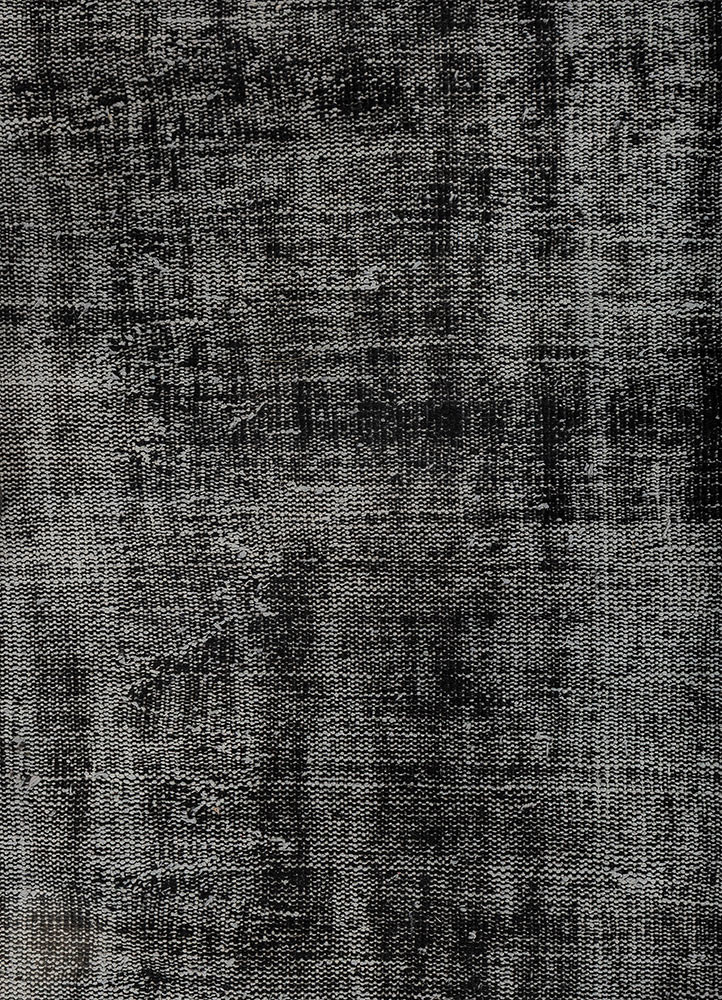 vintage grey and black wool hand knotted Rug - CloseUp vintage grey and black wool hand knotted Rug - CloseUp