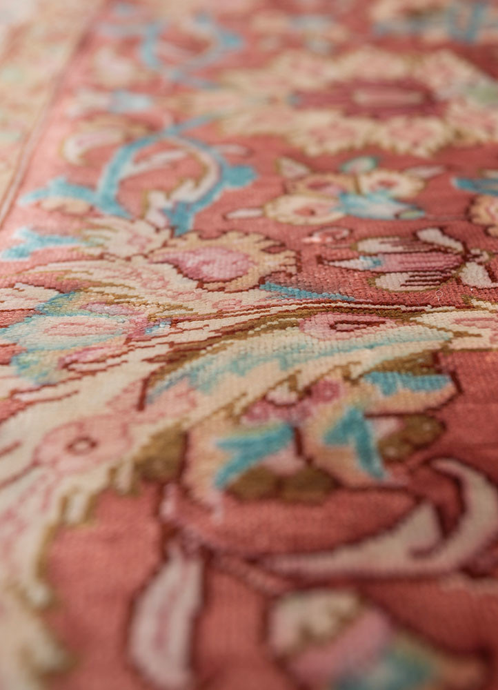 gulmarg pink and purple silk hand knotted Rug - CloseUp gulmarg pink and purple silk hand knotted Rug - CloseUp