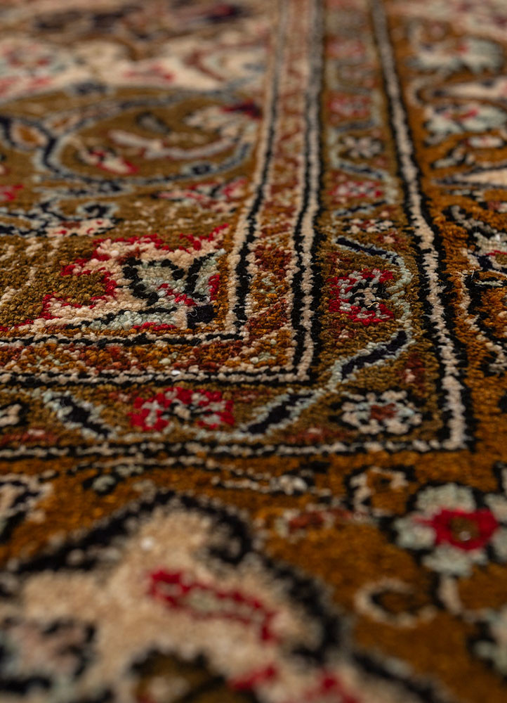 gulmarg blue silk hand knotted Rug - CloseUp gulmarg blue silk hand knotted Rug - CloseUp