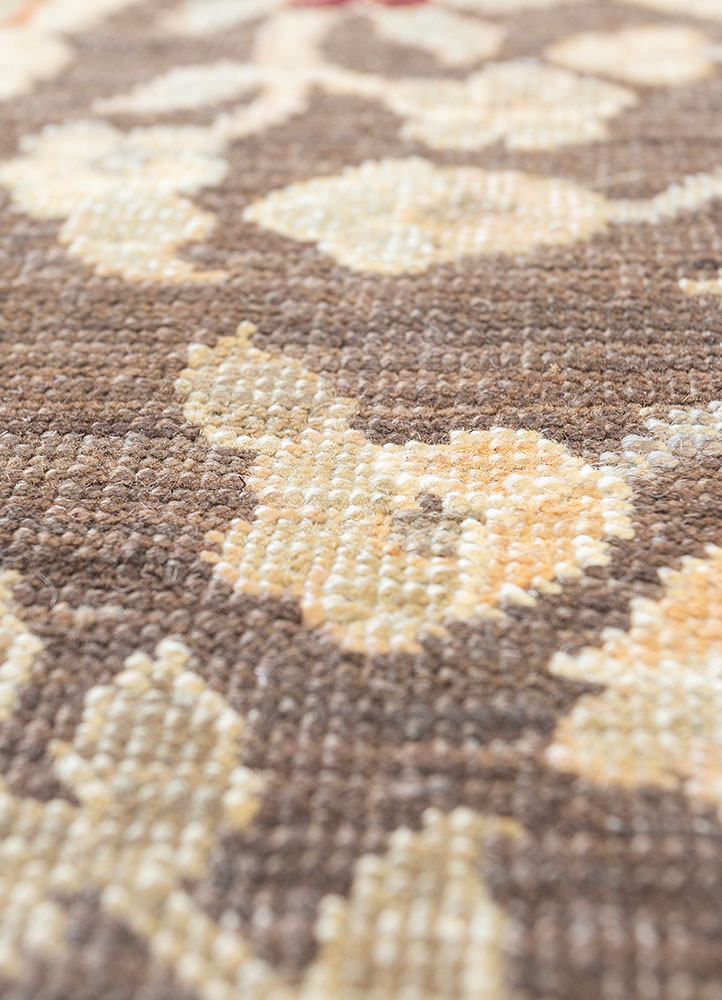 aalam beige and brown wool hand knotted Rug - CloseUp aalam beige and brown wool hand knotted Rug - CloseUp