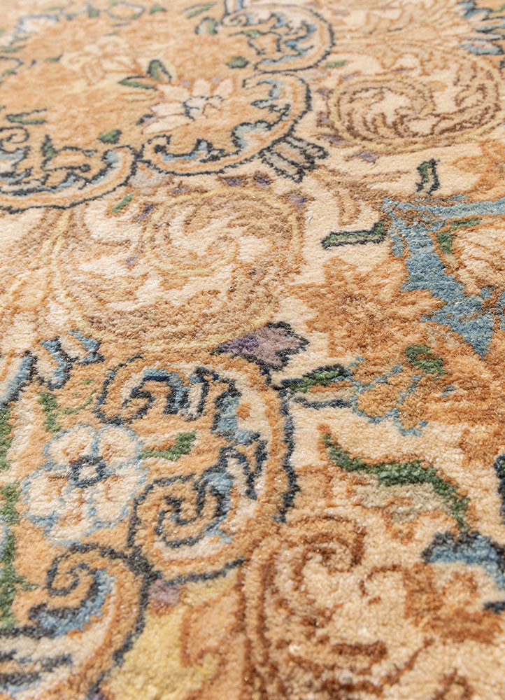 aalam gold wool hand knotted Rug - CloseUp aalam gold wool hand knotted Rug - CloseUp