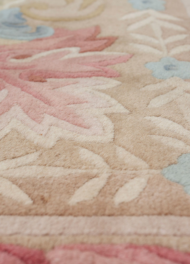 pechino ivory wool hand knotted Rug - CloseUp pechino ivory wool hand knotted Rug - CloseUp
