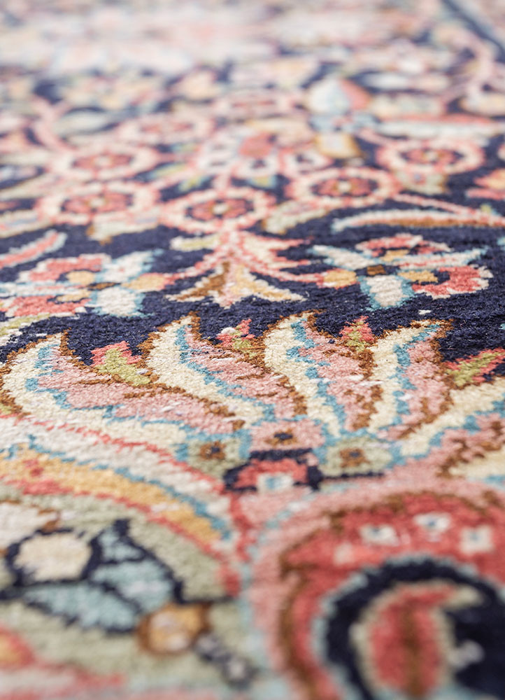 gulmarg red and orange silk hand knotted Rug - CloseUp gulmarg red and orange silk hand knotted Rug - CloseUp