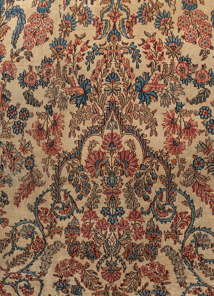 aalam green wool hand knotted Rug - CloseUp aalam green wool hand knotted Rug - CloseUp
