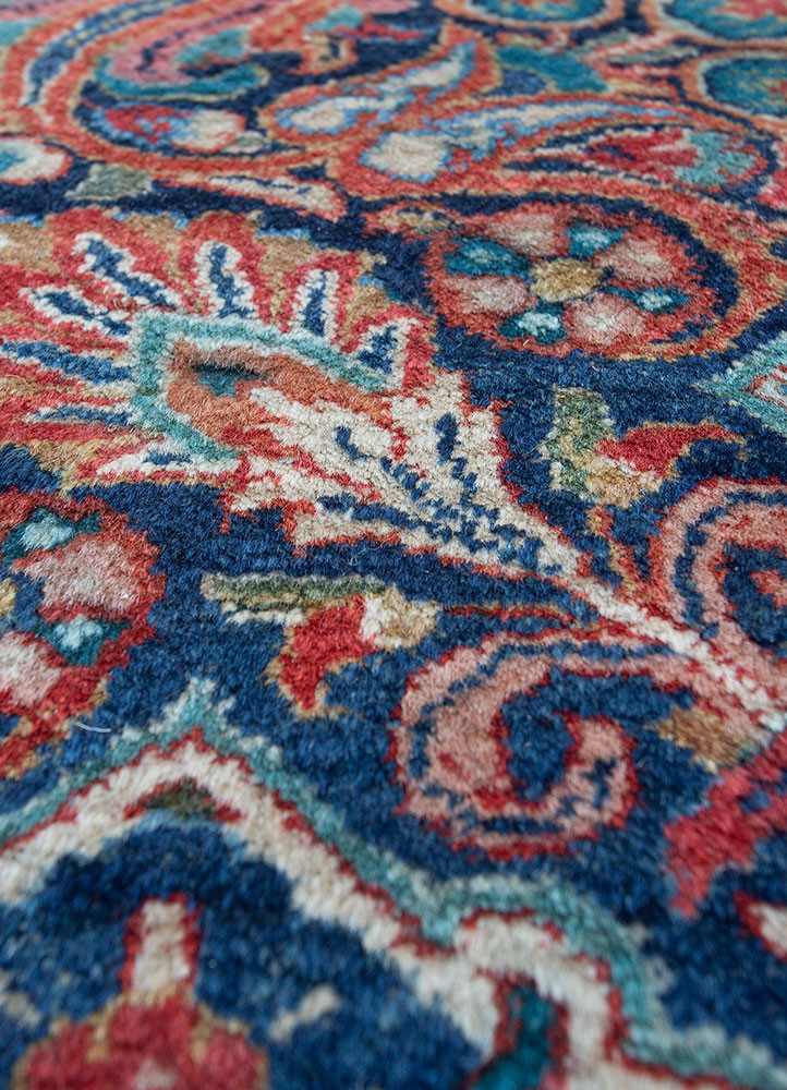 aalam blue wool hand knotted Rug - CloseUp aalam blue wool hand knotted Rug - CloseUp