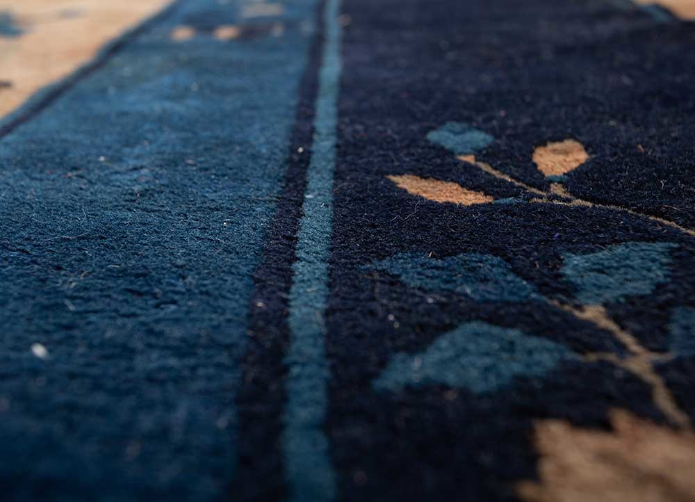 pechino red and orange wool hand knotted Rug - CloseUp