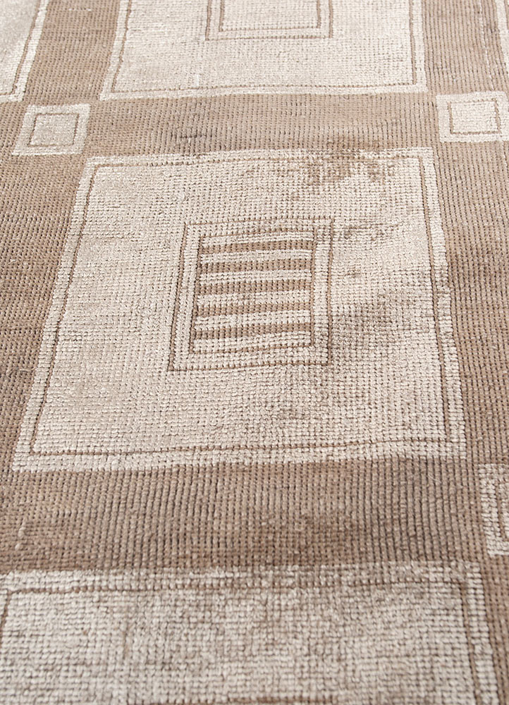 aalam green wool and silk hand knotted Rug - CloseUp aalam green wool and silk hand knotted Rug - CloseUp