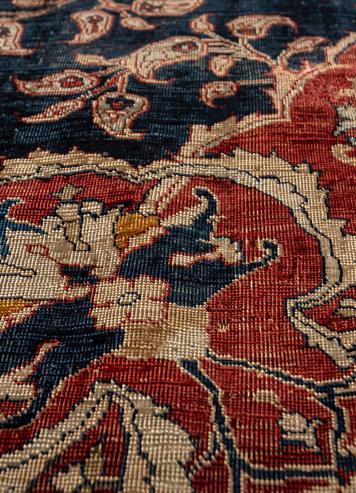 gulmarg blue silk hand knotted Rug - CloseUp gulmarg blue silk hand knotted Rug - CloseUp