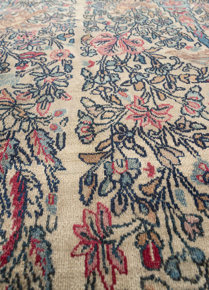 aalam blue wool hand knotted Rug - CloseUp aalam blue wool hand knotted Rug - CloseUp