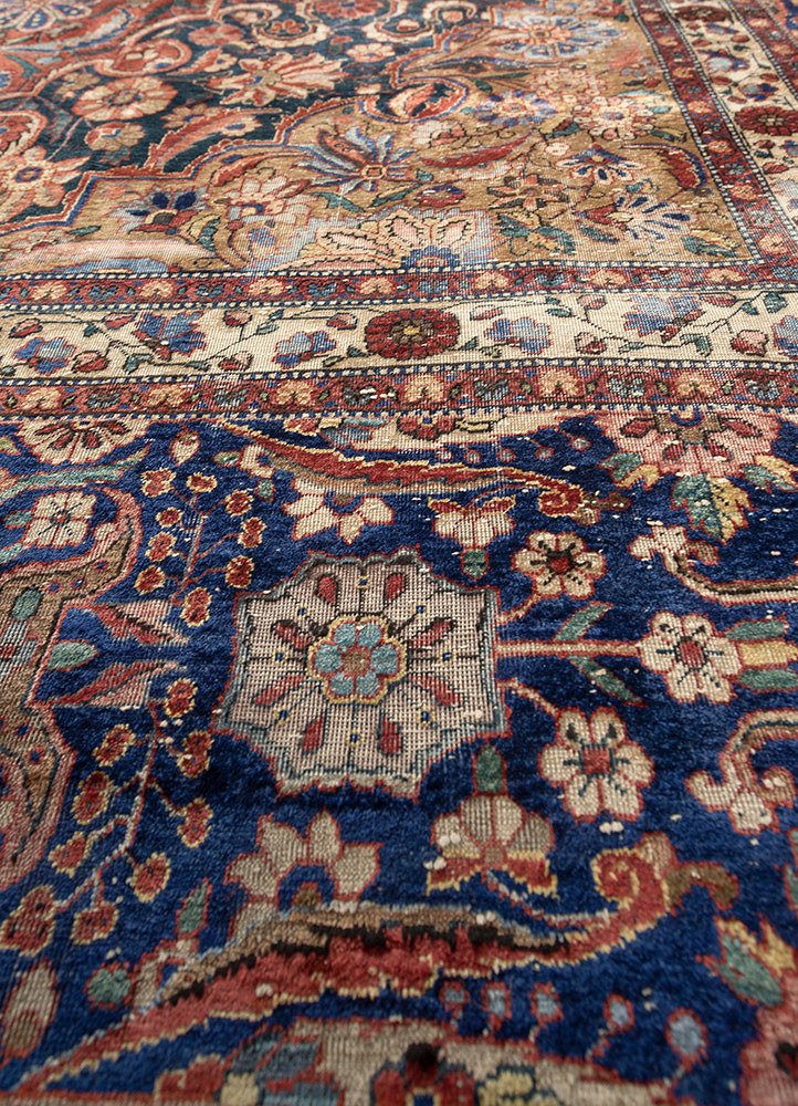 gulmarg blue silk hand knotted Rug - CloseUp gulmarg blue silk hand knotted Rug - CloseUp