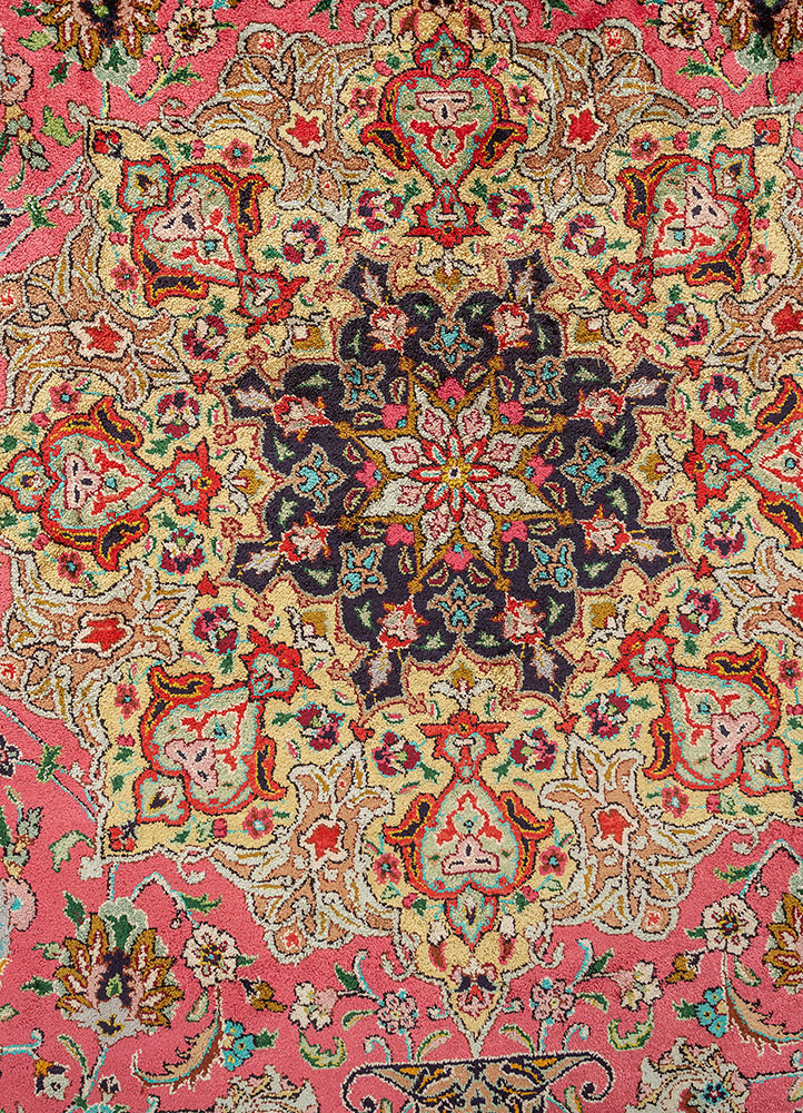 gulmarg blue silk hand knotted Rug - CloseUp gulmarg blue silk hand knotted Rug - CloseUp