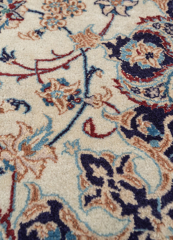 gulmarg blue wool and silk hand knotted Rug - CloseUp gulmarg blue wool and silk hand knotted Rug - CloseUp