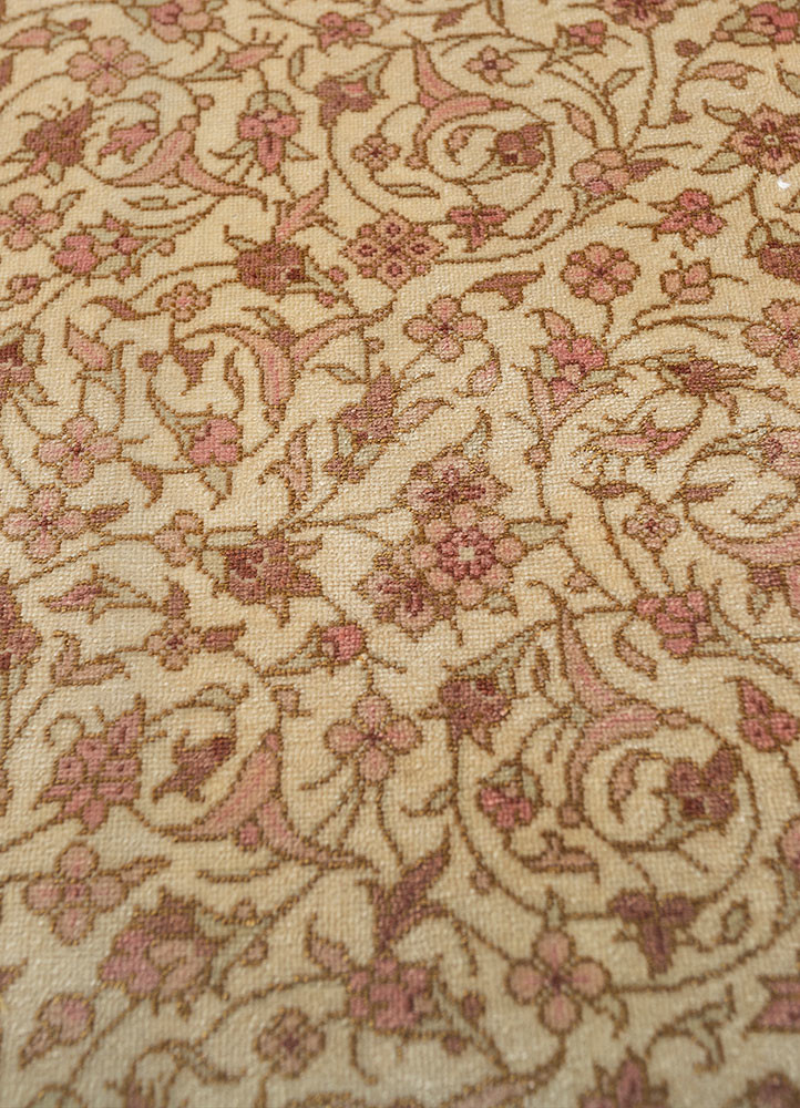gulmarg blue silk hand knotted Rug - CloseUp gulmarg blue silk hand knotted Rug - CloseUp