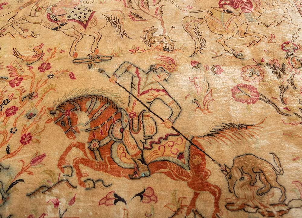 gulmarg green silk hand knotted Rug - CloseUp gulmarg green silk hand knotted Rug - CloseUp