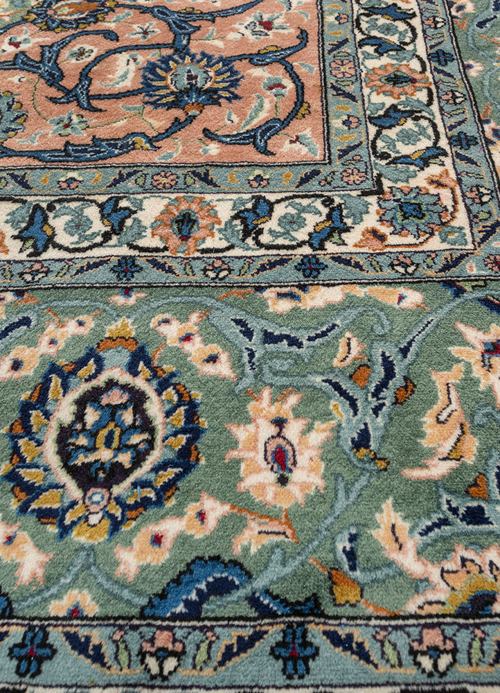aalam blue wool hand knotted Rug - CloseUp aalam blue wool hand knotted Rug - CloseUp