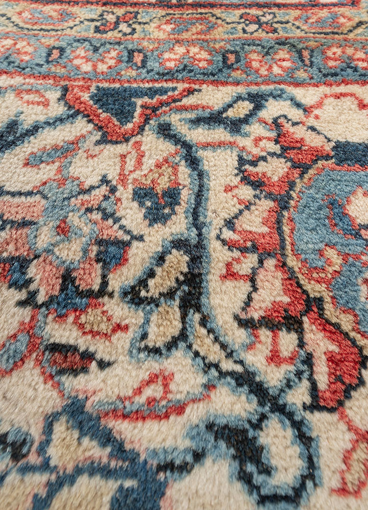 aalam red and orange wool hand knotted Rug - CloseUp aalam red and orange wool hand knotted Rug - CloseUp