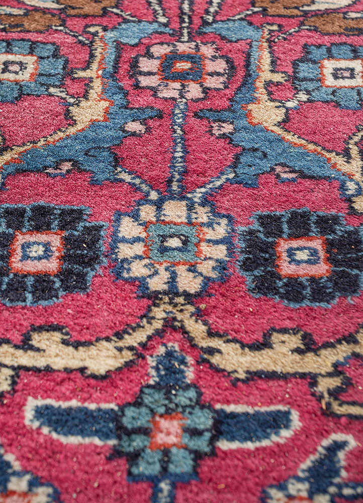 aalam blue wool hand knotted Rug - CloseUp