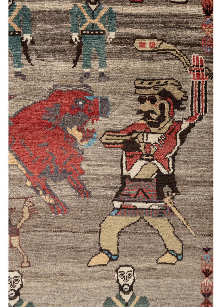 aprezo pink and purple wool hand knotted Rug - CloseUp