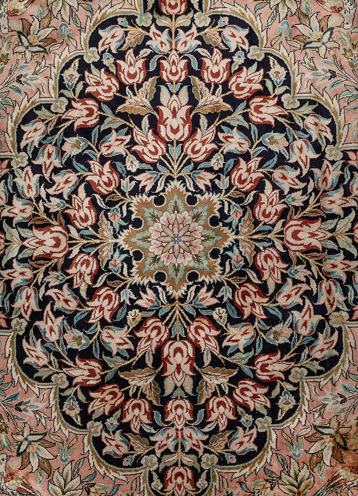 gulmarg pink and purple silk hand knotted Rug - CloseUp gulmarg pink and purple silk hand knotted Rug - CloseUp