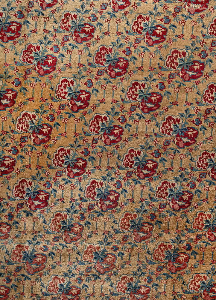 aalam blue wool hand knotted Rug - CloseUp