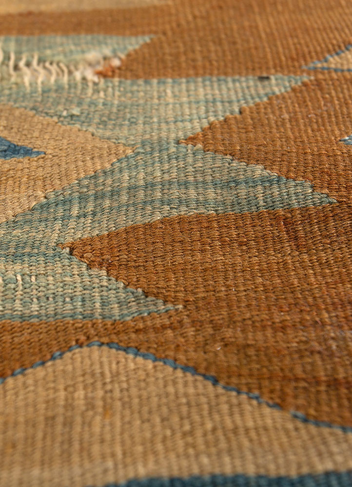 nayaab beige and brown wool flat weaves Rug - CloseUp nayaab beige and brown wool flat weaves Rug - CloseUp