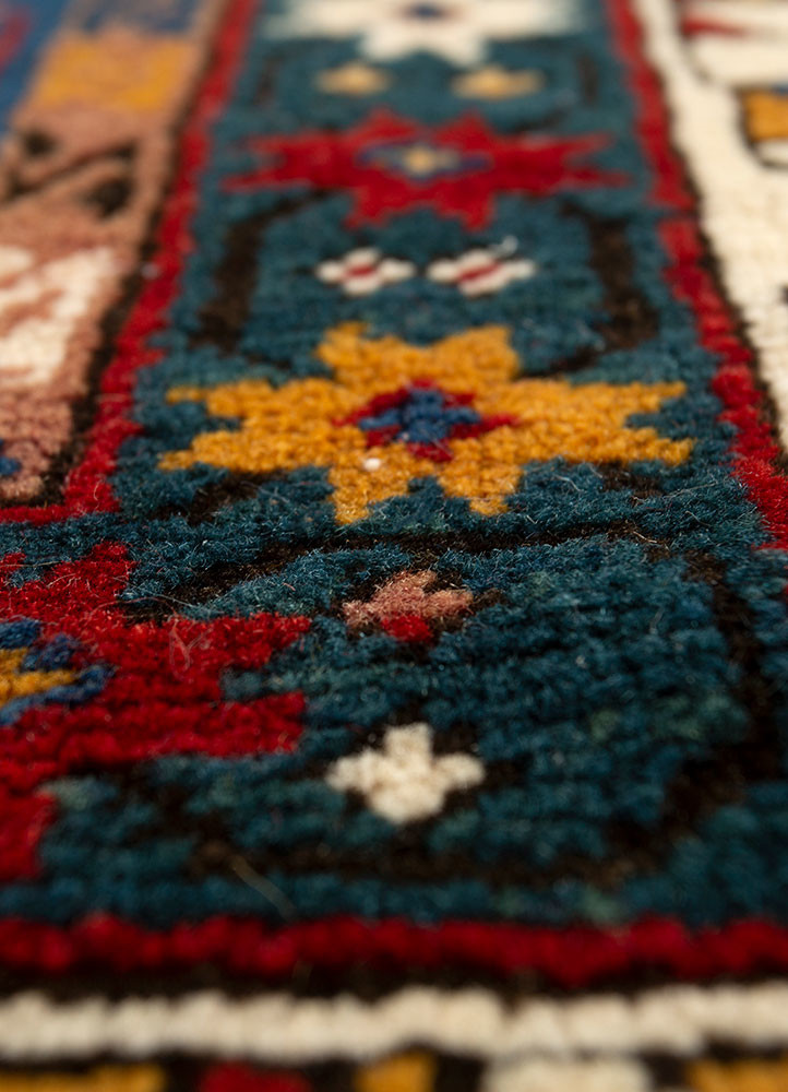 nuray blue wool hand knotted Rug - CloseUp nuray blue wool hand knotted Rug - CloseUp