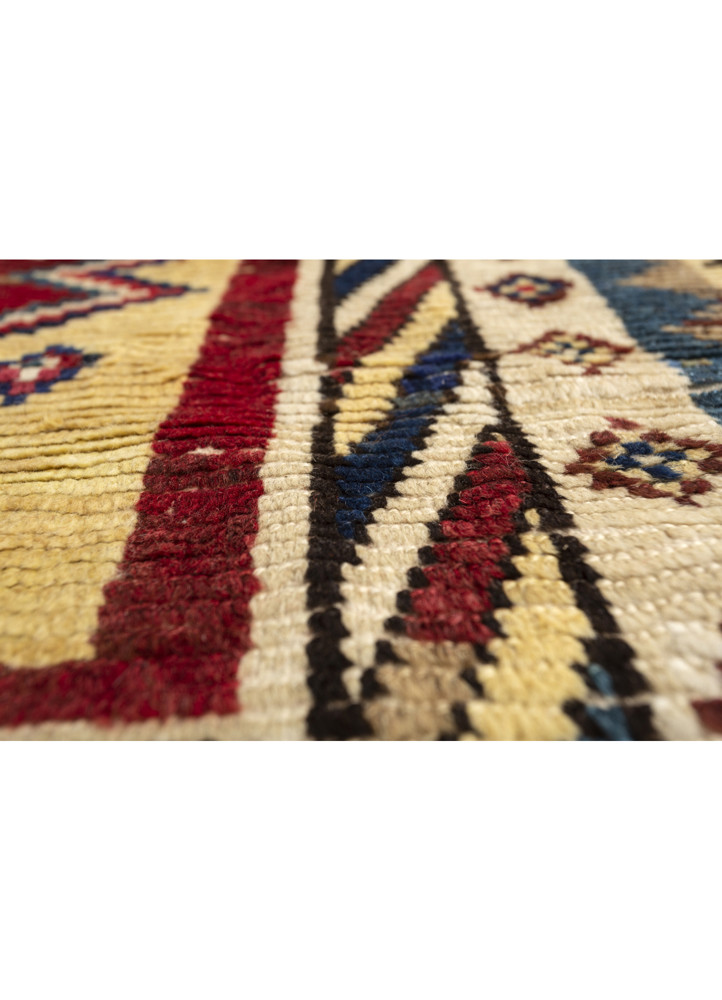 nuray red and orange wool hand knotted Rug - CloseUp